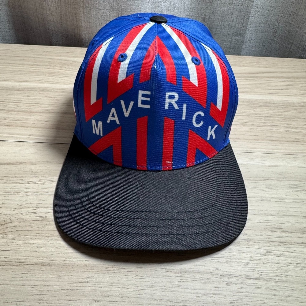 Maverick Snapback Hat Youth OSFM Blue Red White Graphic Eagle Cap Movie Merch